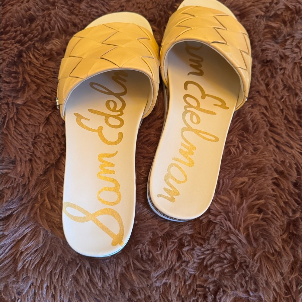 Sam Edelman Tan Leather Slides